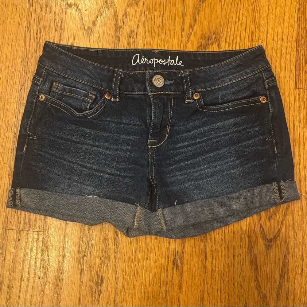 Aeropostale midi jean shorts cut off low rise Y2K Style size 000 - Picture 1 of 8